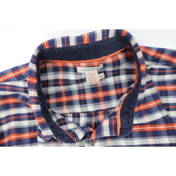 Carbon 2 Cobalt men's XXL long sleeve button up flannel shirt corduroy detail - Picture 9 of 10